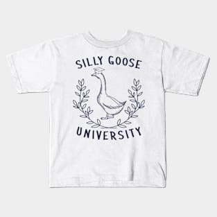 Silly Goose University Funny School Student Meme Kids T-Shirt